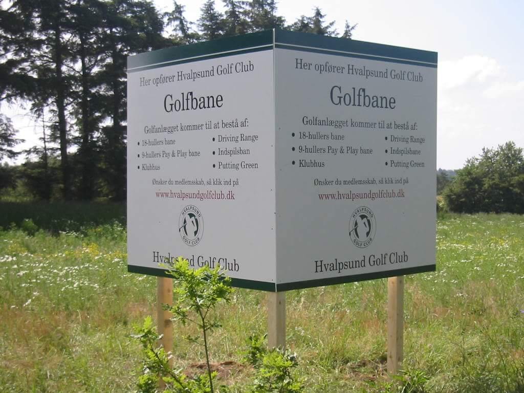 Byggarbetsplatsskylt med dina egna mått och utskrift