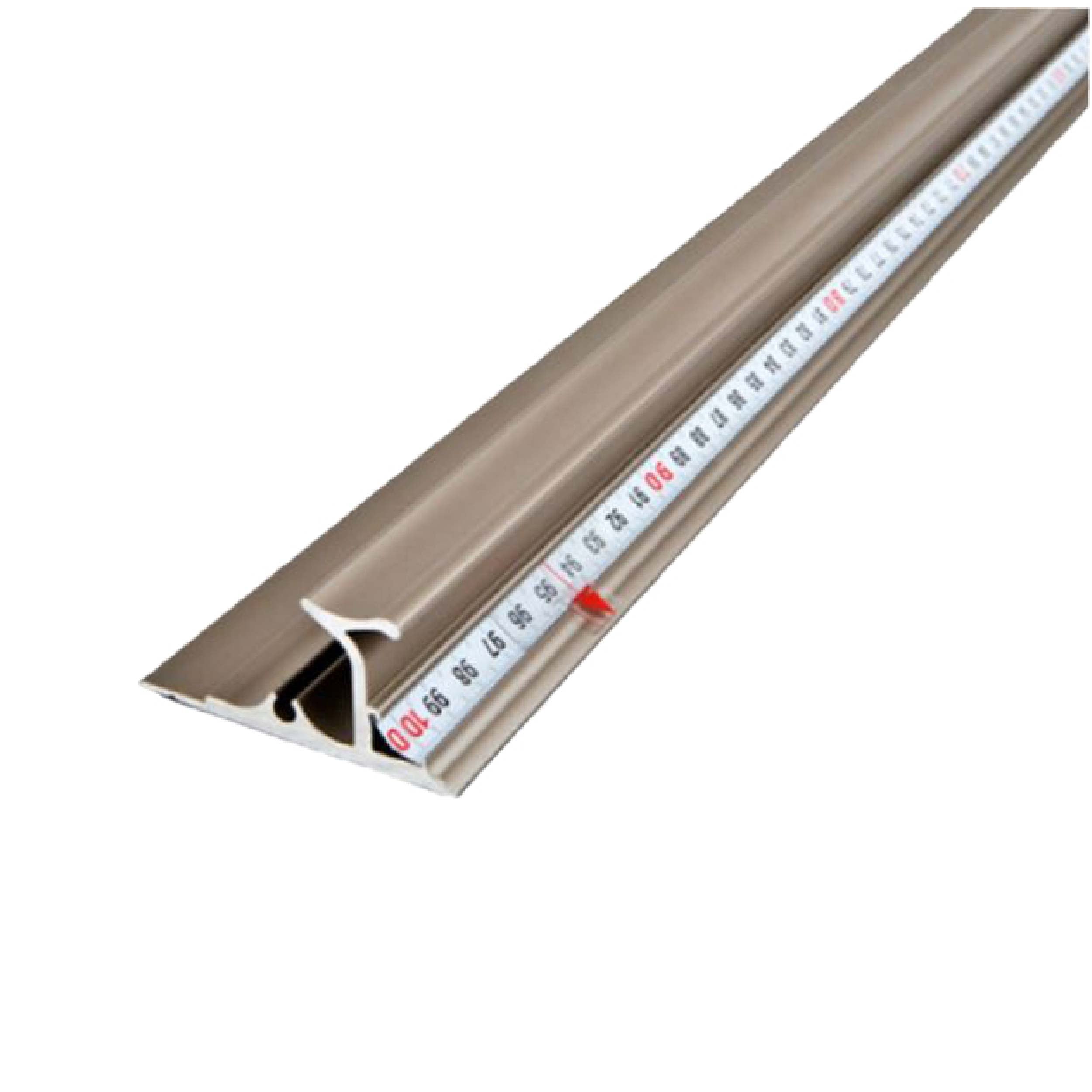 Sikkerhedslineal Platinium med beskyttelsesliste og synlige målemarkeringer langs kanten.