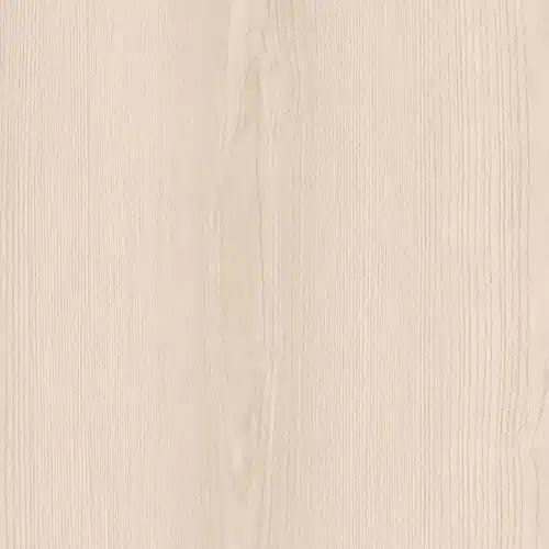 Lys cremefarve, træ-lignende udseende, fin lodret åremønster, glat overflade.